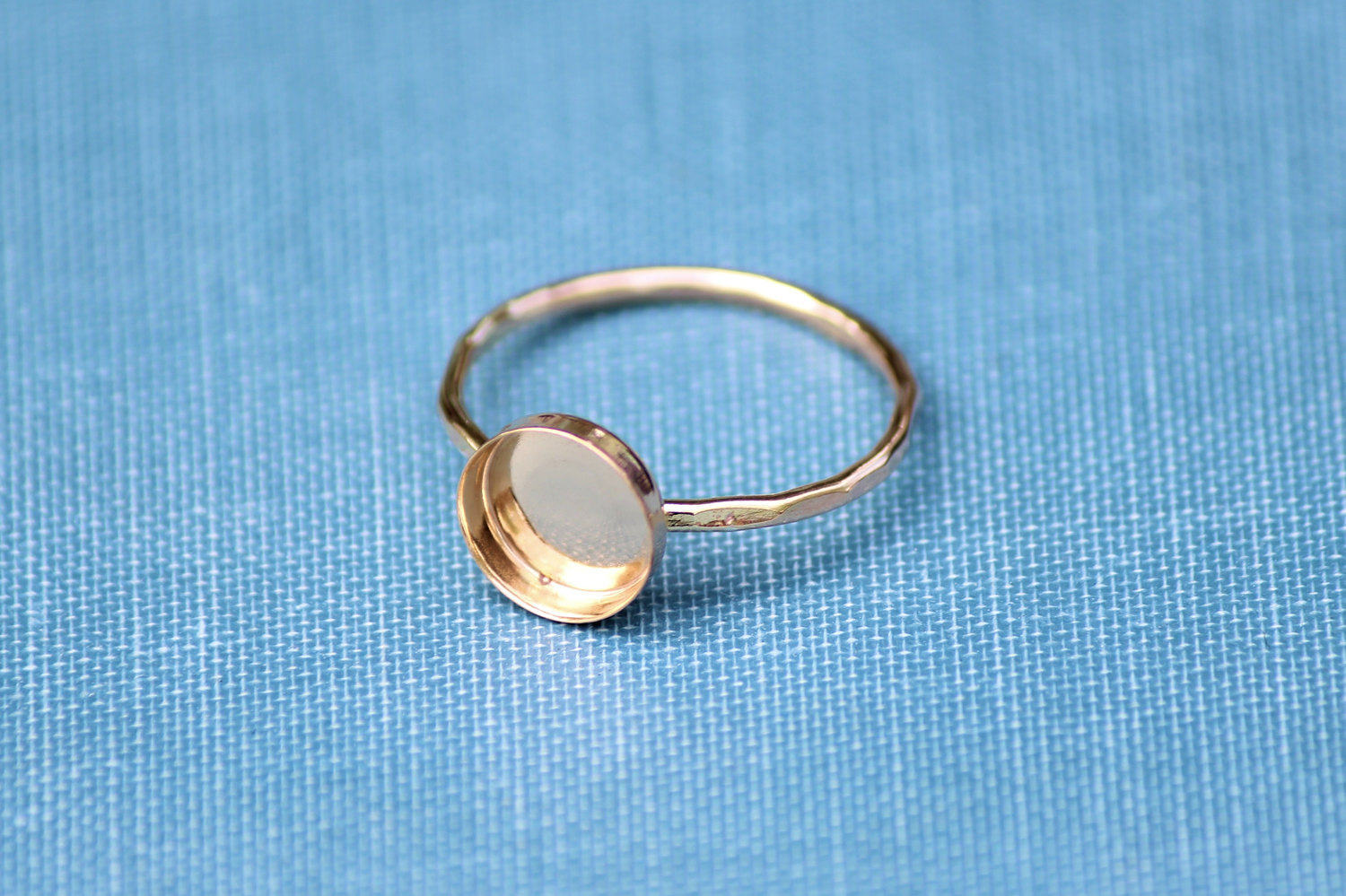 Gold 10mm Bezel Cup Ring blank, Round Cabochon, Cab Resin Breast Milk, DIY jewelry supplies, build your ring, wholesale jewelry, diy ring