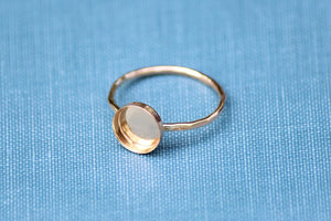 Gold 10mm Bezel Cup Ring blank, Round Cabochon, Cab Resin Breast Milk, DIY jewelry supplies, build your ring, wholesale jewelry, diy ring