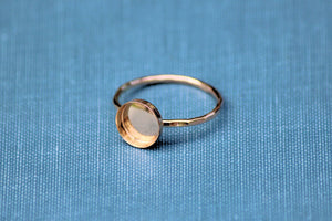 Gold Filled 8mm Bezel Cup Ring blank, Round Cabochon, Cab Breast Milk, DIY jewelry supplies, build your ring, wholesale jewelry, diy ring