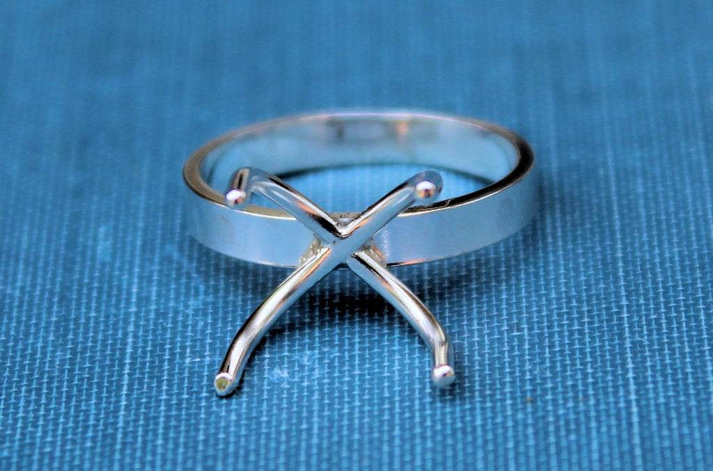 Claw Ring Blank #3, 4 Prong Silver Ring, Wholesale Ring, Silver Ring, Raw Stone Setting, DIY Jewelry, Silver Ring Blanks, Jewelry Supplies