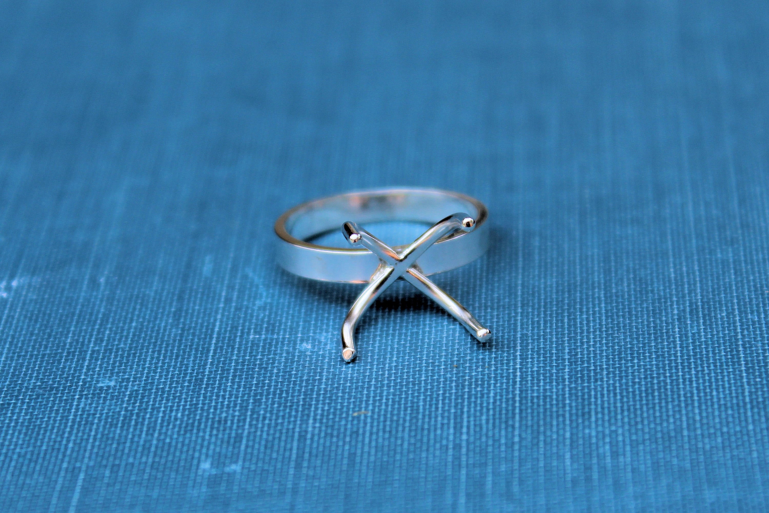 Claw Ring Blank #3, 4 Prong Silver Ring, Wholesale Ring, Silver Ring, Raw Stone Setting, DIY Jewelry, Silver Ring Blanks, Jewelry Supplies