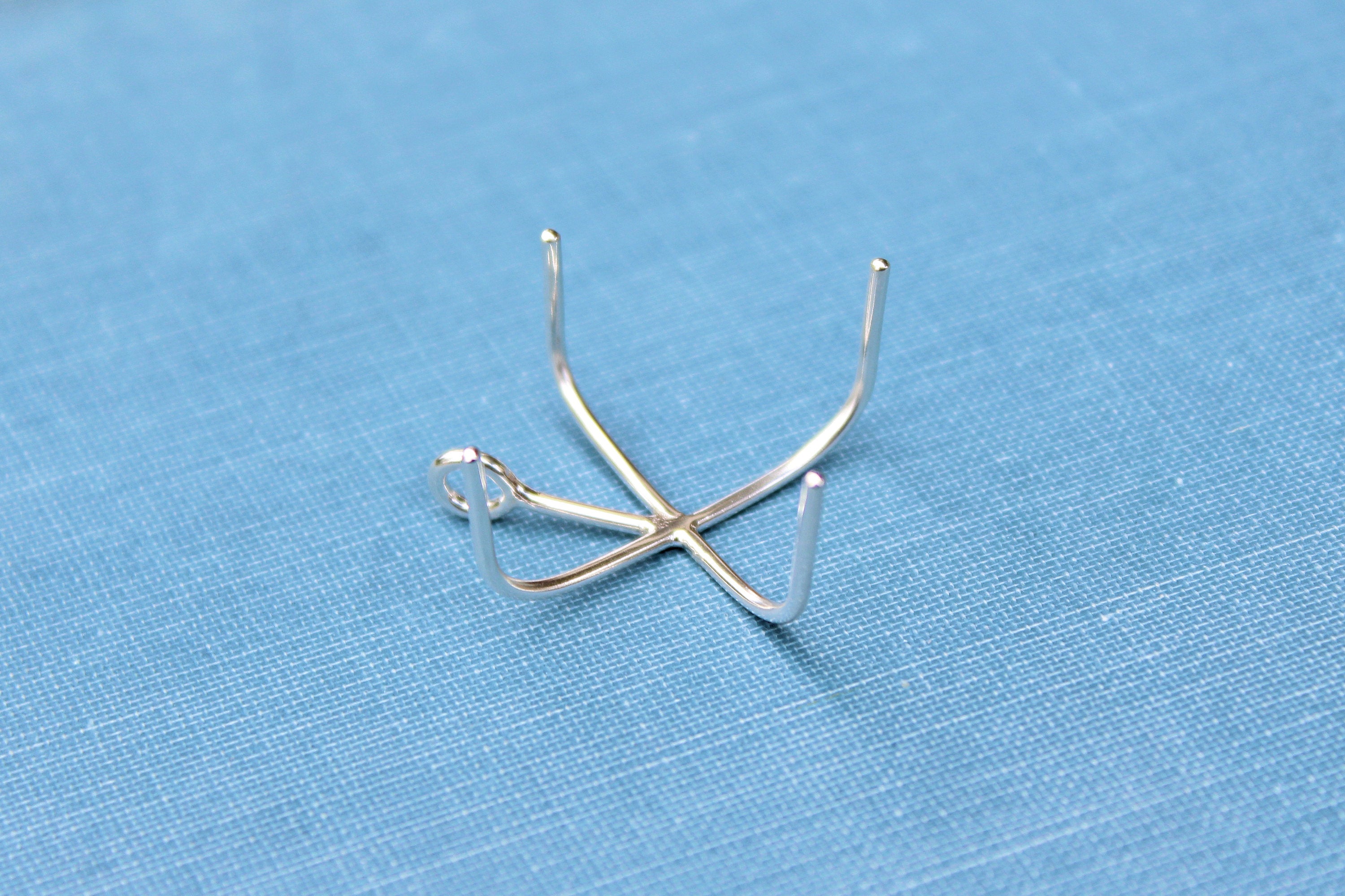 Claw Prong Raw Stone Pendant Blank, Silver 4 Prong, Wholesale Blanks, Raw Stones, Pendant, DIY Jewelry, Silver Blanks, Jewelry Supplies