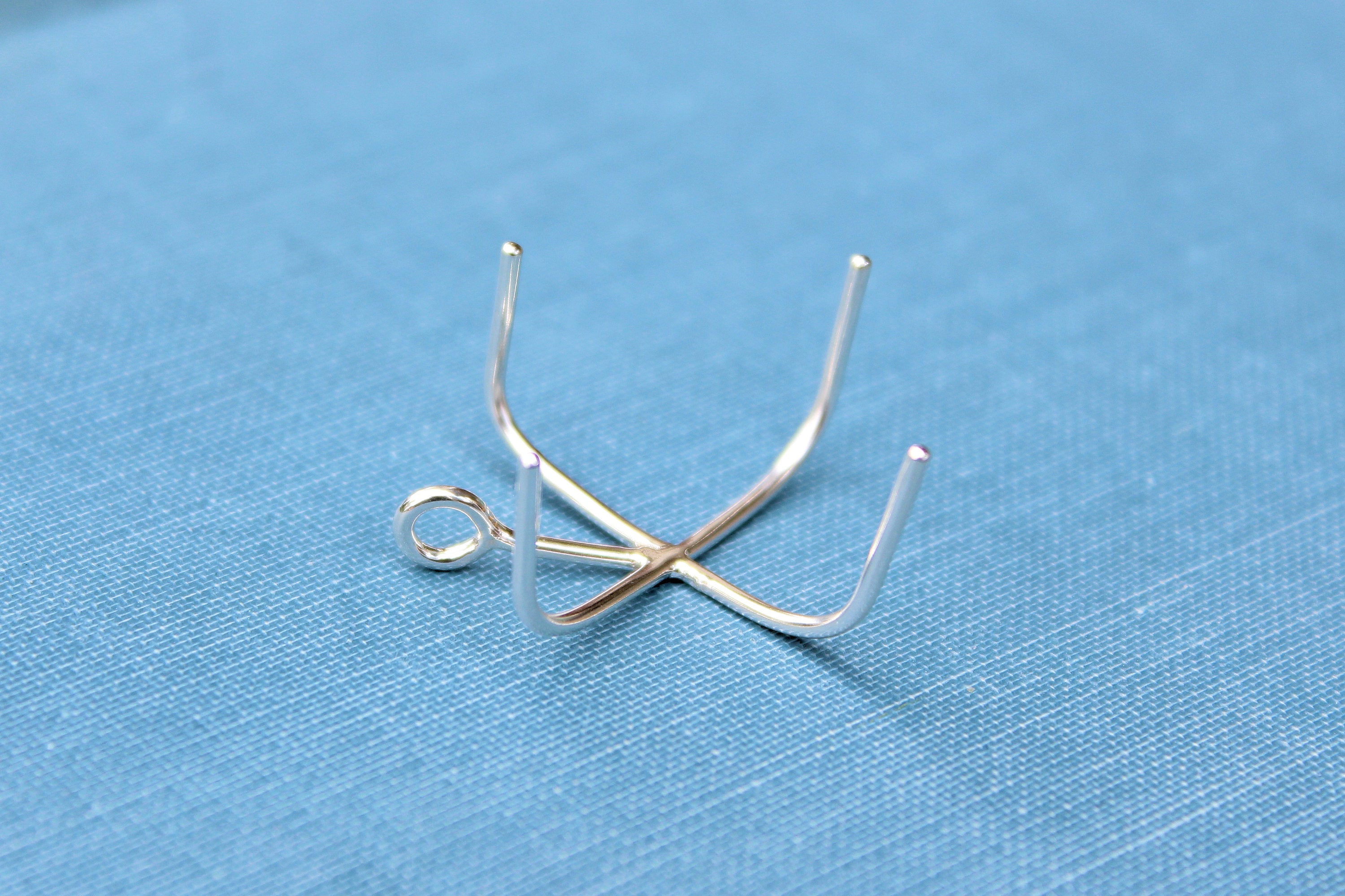 Claw Prong Raw Stone Pendant Blank, Silver 4 Prong, Wholesale Blanks, Raw Stones, Pendant, DIY Jewelry, Silver Blanks, Jewelry Supplies