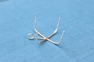 Claw Prong Raw Stone Pendant Blank, Silver 4 Prong, Wholesale Blanks, Raw Stones, Pendant, DIY Jewelry, Silver Blanks, Jewelry Supplies