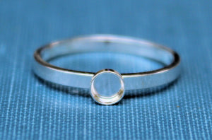 4mm Bezel Cup Ring blank Style #2, Round Cabochon, Glue Pad Breast Milk, DIY jewelry supplies, build your ring, wholesale jewelry, diy ring