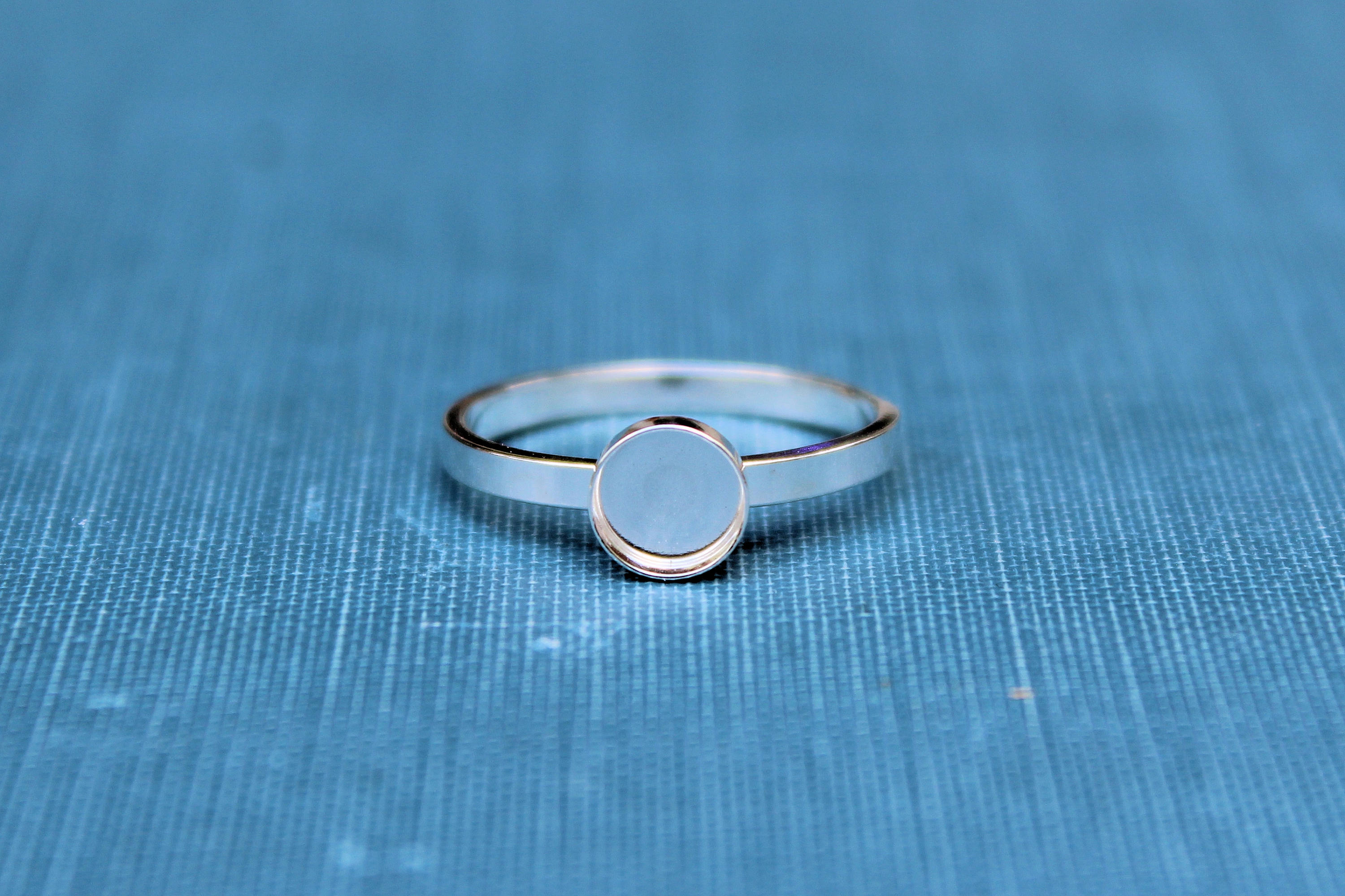 6mm Bezel Cup Ring blank Style #2, Round Cabochon, Glue Pad Breast Milk, DIY jewelry supplies, build your ring, wholesale jewelry, diy ring