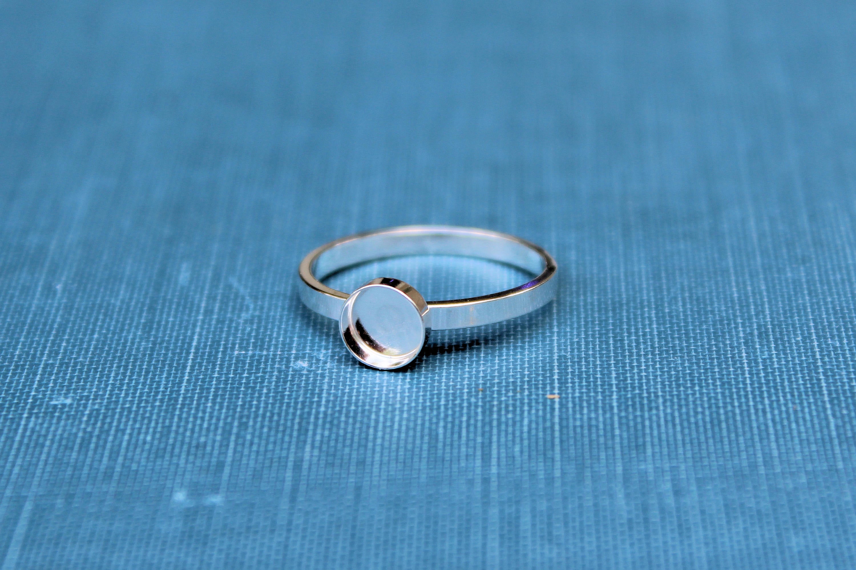 6mm Bezel Cup Ring blank Style #2, Round Cabochon, Glue Pad Breast Milk, DIY jewelry supplies, build your ring, wholesale jewelry, diy ring