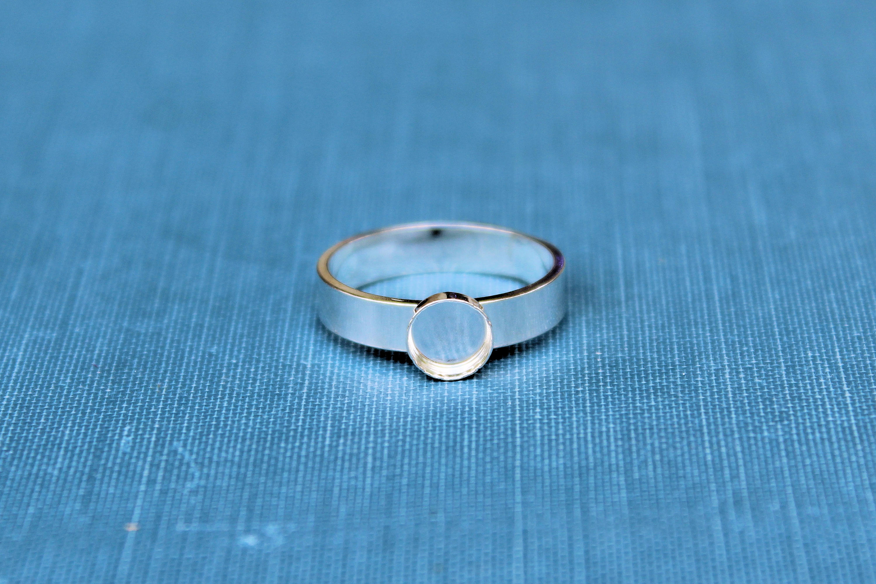 6mm Bezel Cup Ring blank Style #4, Round Cabochon, Glue Pad Breast Milk, DIY jewelry supplies, build your ring, wholesale jewelry, diy ring