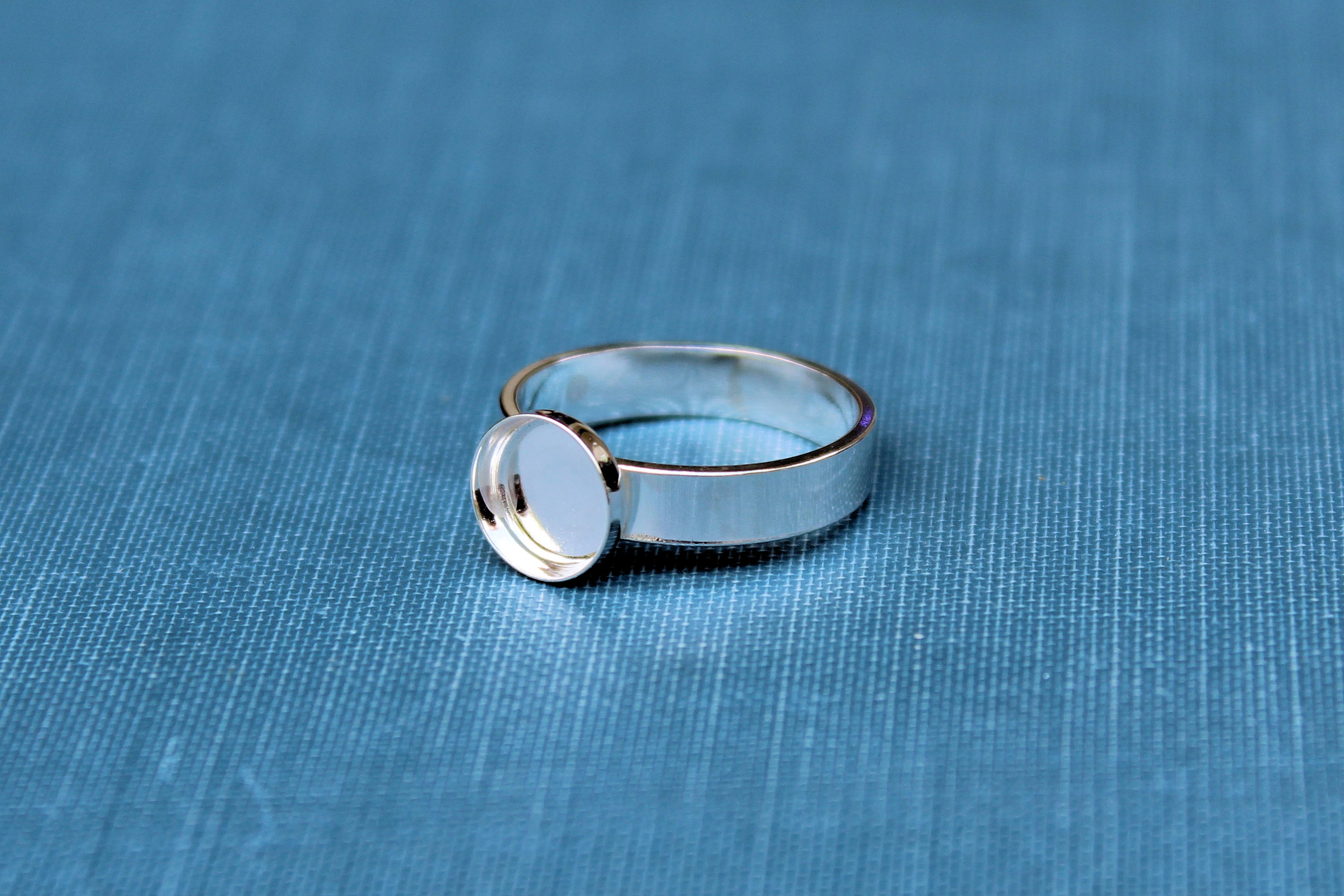 8mm Bezel Cup Ring blank Style #4, Round Cabochon, Glue Pad Breast Milk, DIY jewelry supplies, build your ring, wholesale jewelry, diy ring