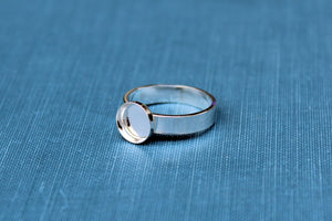 8mm Bezel Cup Ring blank Style #4, Round Cabochon, Glue Pad Breast Milk, DIY jewelry supplies, build your ring, wholesale jewelry, diy ring