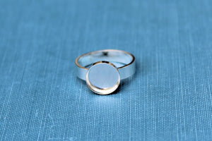 14mm Bezel Cup Ring blank Style #4, Round Cabochon, Glue Pad Breast Milk, DIY jewelry supplies, build your ring, wholesale jewelry, diy ring