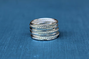 Hammered Stacking Ring, Sterling Silver or Gold-Filled, Wholesale Ring, Blank Band Ring, Silver Ring, Design Your Ring, DIY Jewelry, Gold