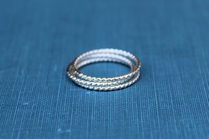 Rope Stacking Ring, Sterling Silver or Gold-Filled, Wholesale Ring, Blank Band Ring, Silver Ring, Design Your Ring, DIY Jewelry, Gold