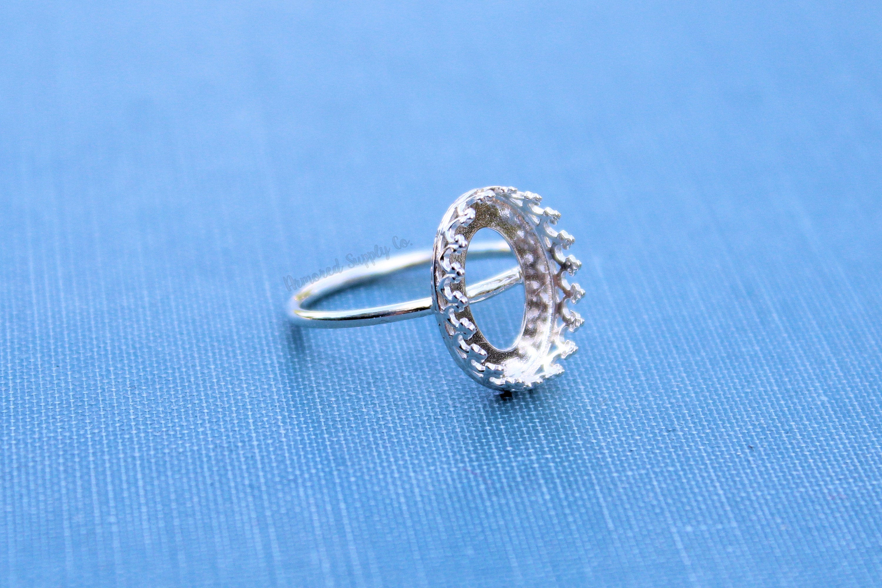 Oval 18x13 Crown Bezel Cup Ring blank, Oval Cabochon, Resin Glue Pad Breast Milk, DIY jewelry supplies, build your ring, wholesale jewelry