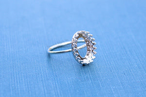 Oval 18x13 Crown Bezel Cup Ring blank, Oval Cabochon, Resin Glue Pad Breast Milk, DIY jewelry supplies, build your ring, wholesale jewelry