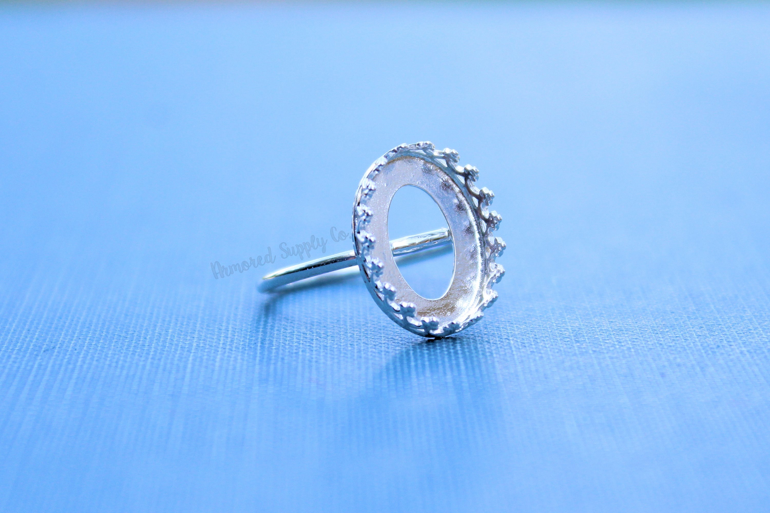 Oval 18x13 Crown Bezel Cup Ring blank, Oval Cabochon, Resin Glue Pad Breast Milk, DIY jewelry supplies, build your ring, wholesale jewelry