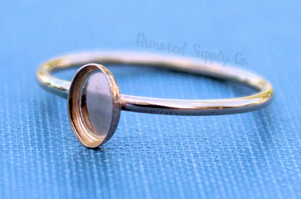 Gold Filled Oval 6x4mm Bezel Cup Ring blank, Cabochon, Cab Breast Milk, DIY jewelry supplies, build your ring, wholesale jewelry, diy ring