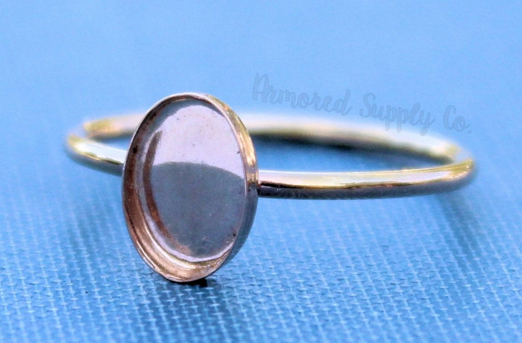 Gold Filled Oval 8x6mm Bezel Cup Ring blank, Cabochon, Cab Breast Milk, DIY jewelry supplies, build your ring, wholesale jewelry, diy ring