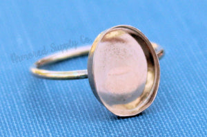 Gold Filled Oval 10x8mm Bezel Cup Ring blank, Cabochon, Cab Breast Milk, DIY jewelry supplies, build your ring, wholesale jewelry, diy ring