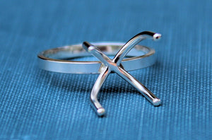 Claw Ring Blank #2, 4 Prong Silver Band, Raw Stone Setting, Wholesale Ring, Silver Ring, DIY Jewelry, Silver Ring Blanks, Jewelry Supplies