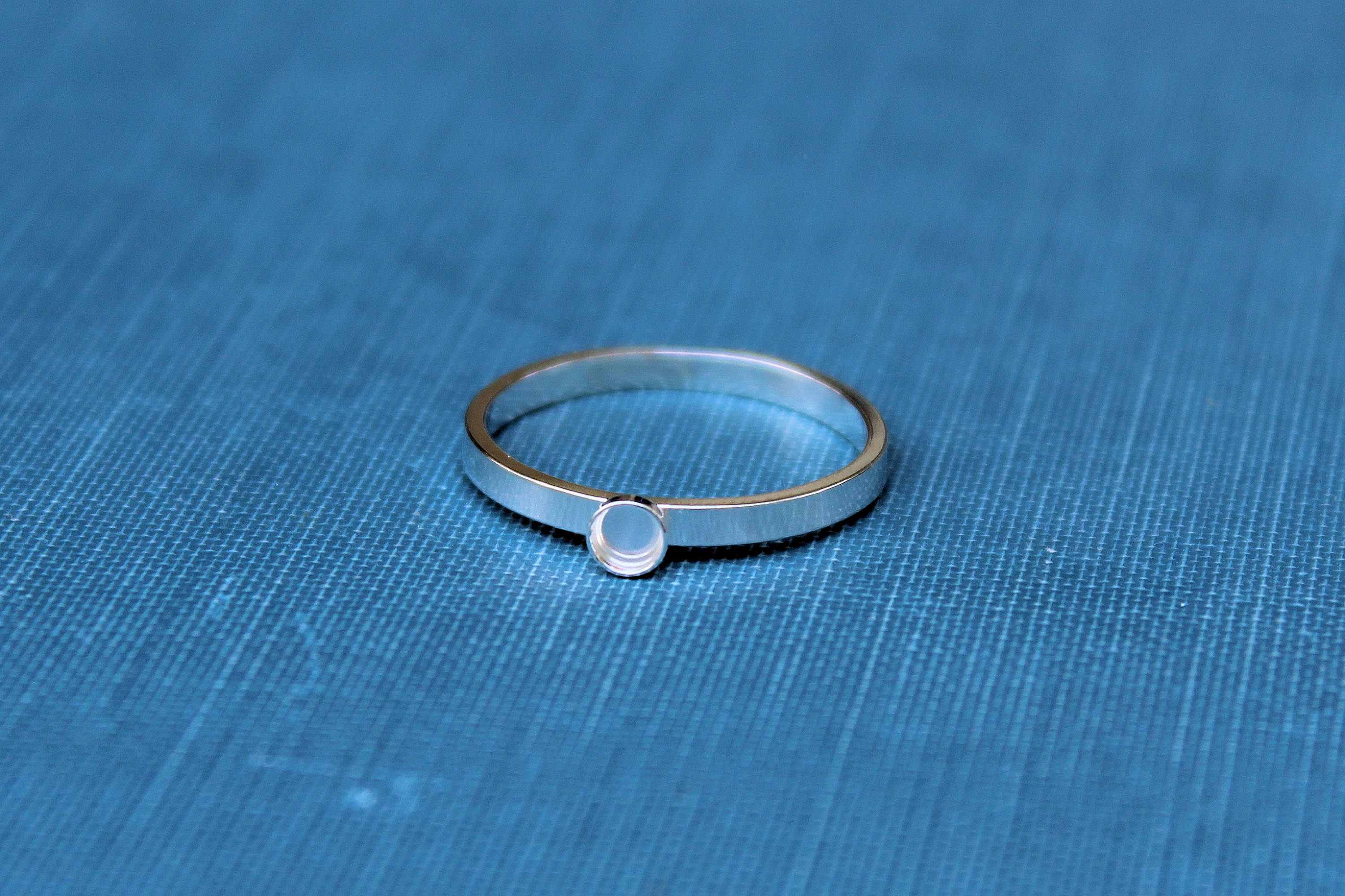 3mm Bezel Cup Ring blank Style #2, Round Cabochon, Glue Pad Breast Milk, DIY jewelry supplies, build your ring, wholesale jewelry, diy ring