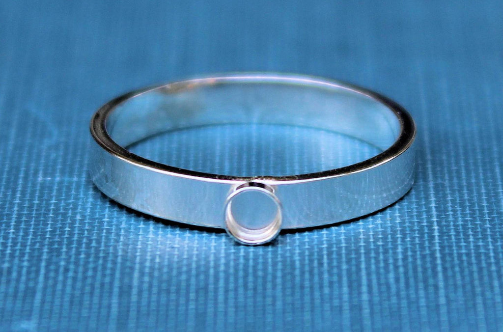 3mm Bezel Cup Ring blank Style #3, Round Cabochon, Glue Pad Breast Milk, DIY jewelry supplies, build your ring, wholesale jewelry, diy ring