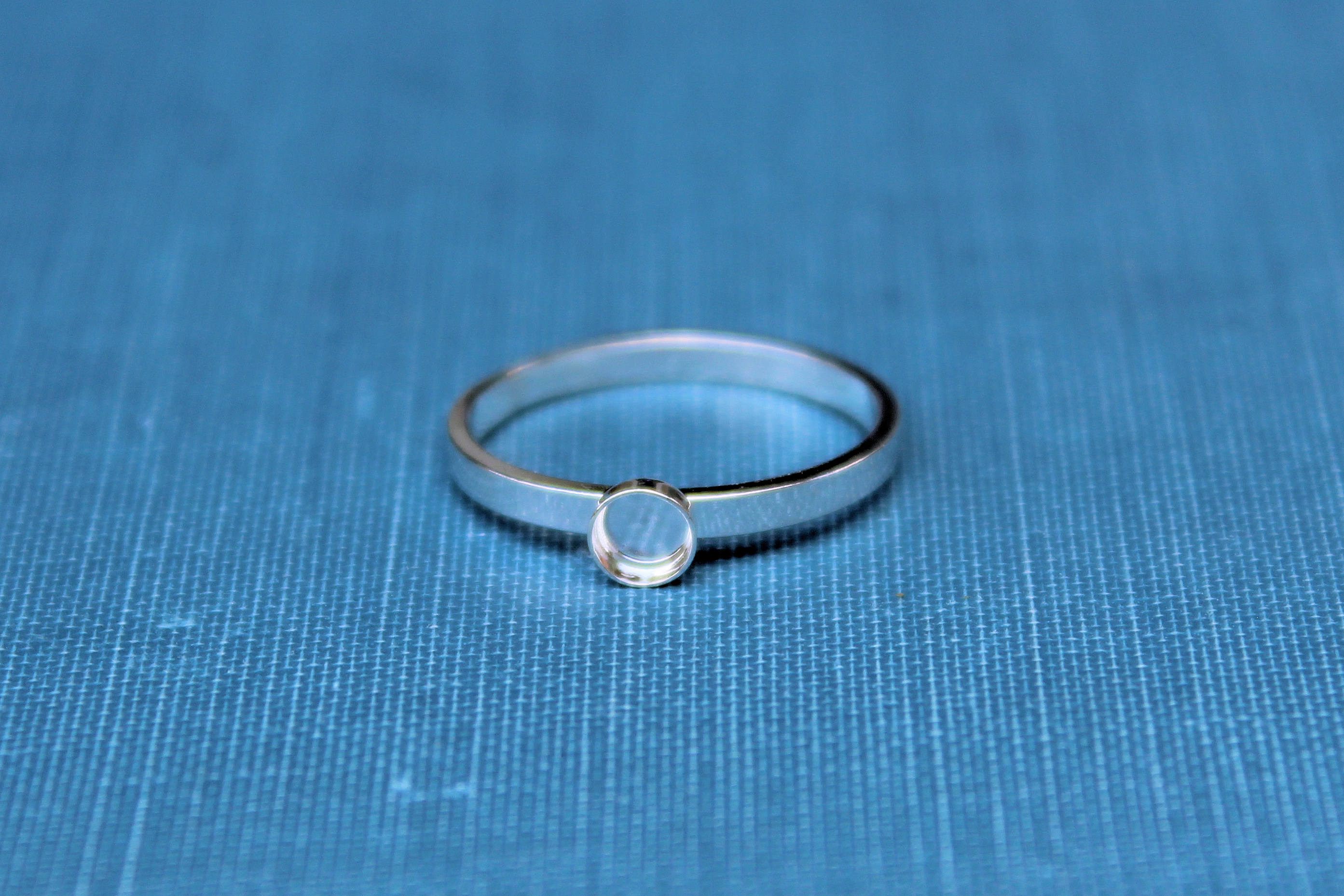 4mm Bezel Cup Ring blank Style #2, Round Cabochon, Glue Pad Breast Milk, DIY jewelry supplies, build your ring, wholesale jewelry, diy ring