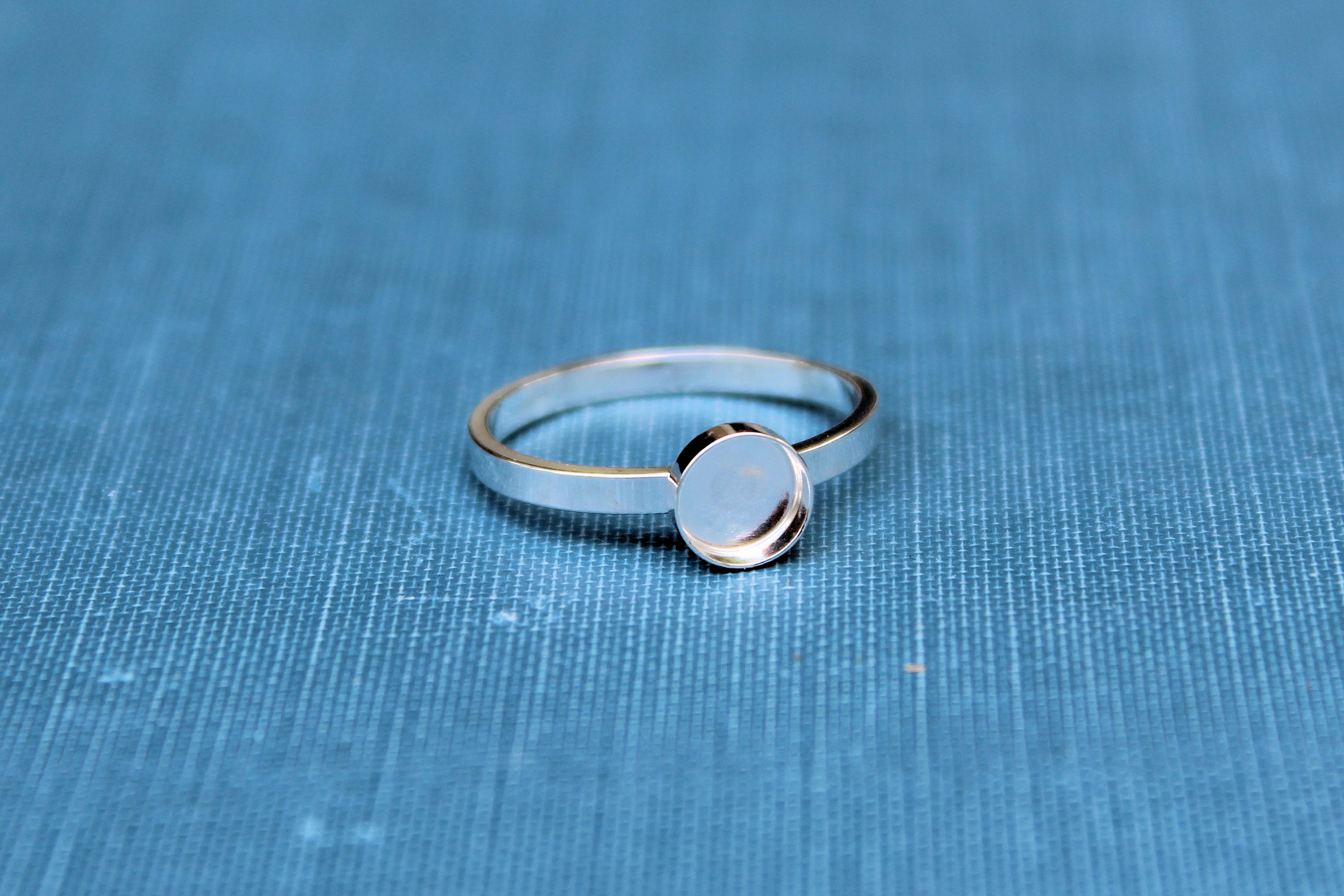 6mm Bezel Cup Ring blank Style #2, Round Cabochon, Glue Pad Breast Milk, DIY jewelry supplies, build your ring, wholesale jewelry, diy ring