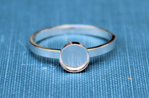 6mm Bezel Cup Ring blank Style #2, Round Cabochon, Glue Pad Breast Milk, DIY jewelry supplies, build your ring, wholesale jewelry, diy ring