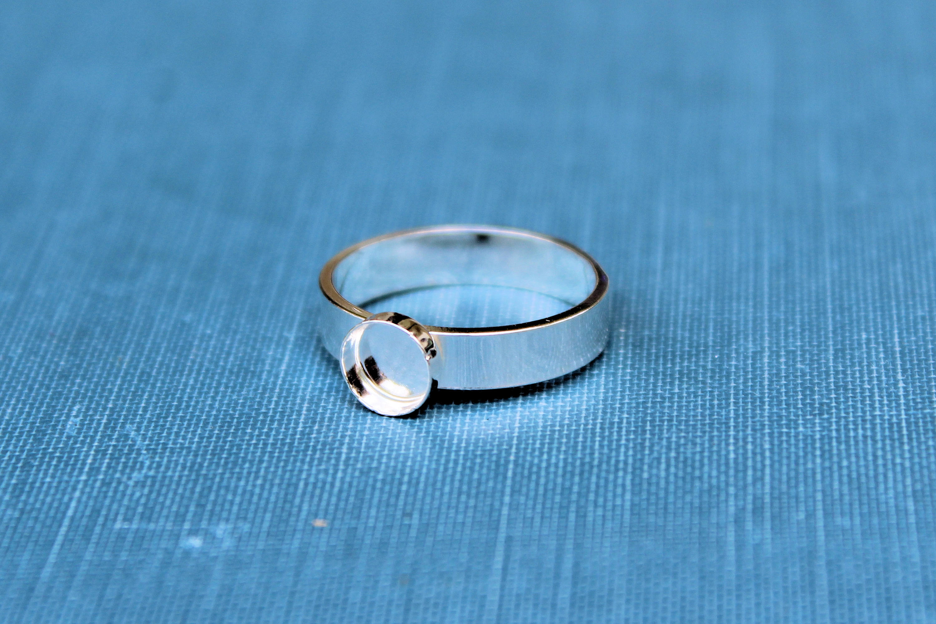 6mm Bezel Cup Ring blank Style #4, Round Cabochon, Glue Pad Breast Milk, DIY jewelry supplies, build your ring, wholesale jewelry, diy ring