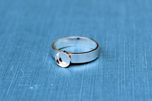6mm Bezel Cup Ring blank Style #4, Round Cabochon, Glue Pad Breast Milk, DIY jewelry supplies, build your ring, wholesale jewelry, diy ring
