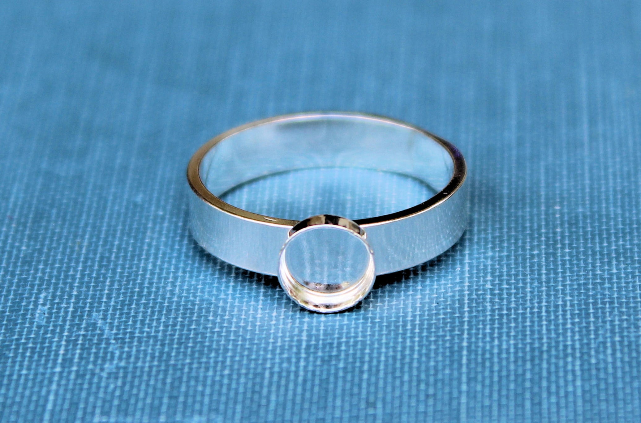 6mm Bezel Cup Ring blank Style #4, Round Cabochon, Glue Pad Breast Milk, DIY jewelry supplies, build your ring, wholesale jewelry, diy ring