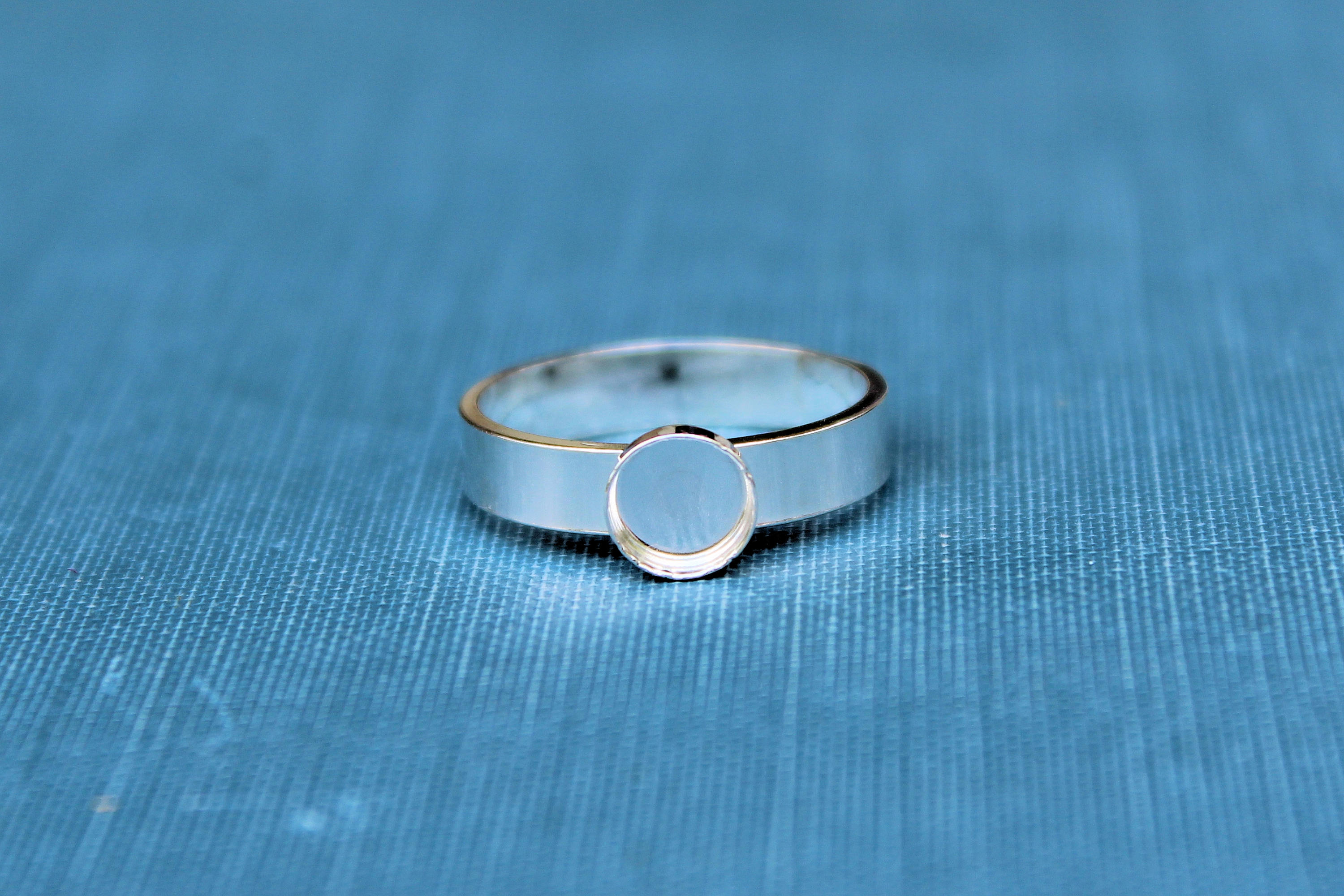 6mm Bezel Cup Ring blank Style #4, Round Cabochon, Glue Pad Breast Milk, DIY jewelry supplies, build your ring, wholesale jewelry, diy ring
