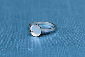 8mm Bezel Cup Ring blank Style #2, Round Cabochon, Glue Pad Breast Milk, DIY jewelry supplies, build your ring, wholesale jewelry, diy ring