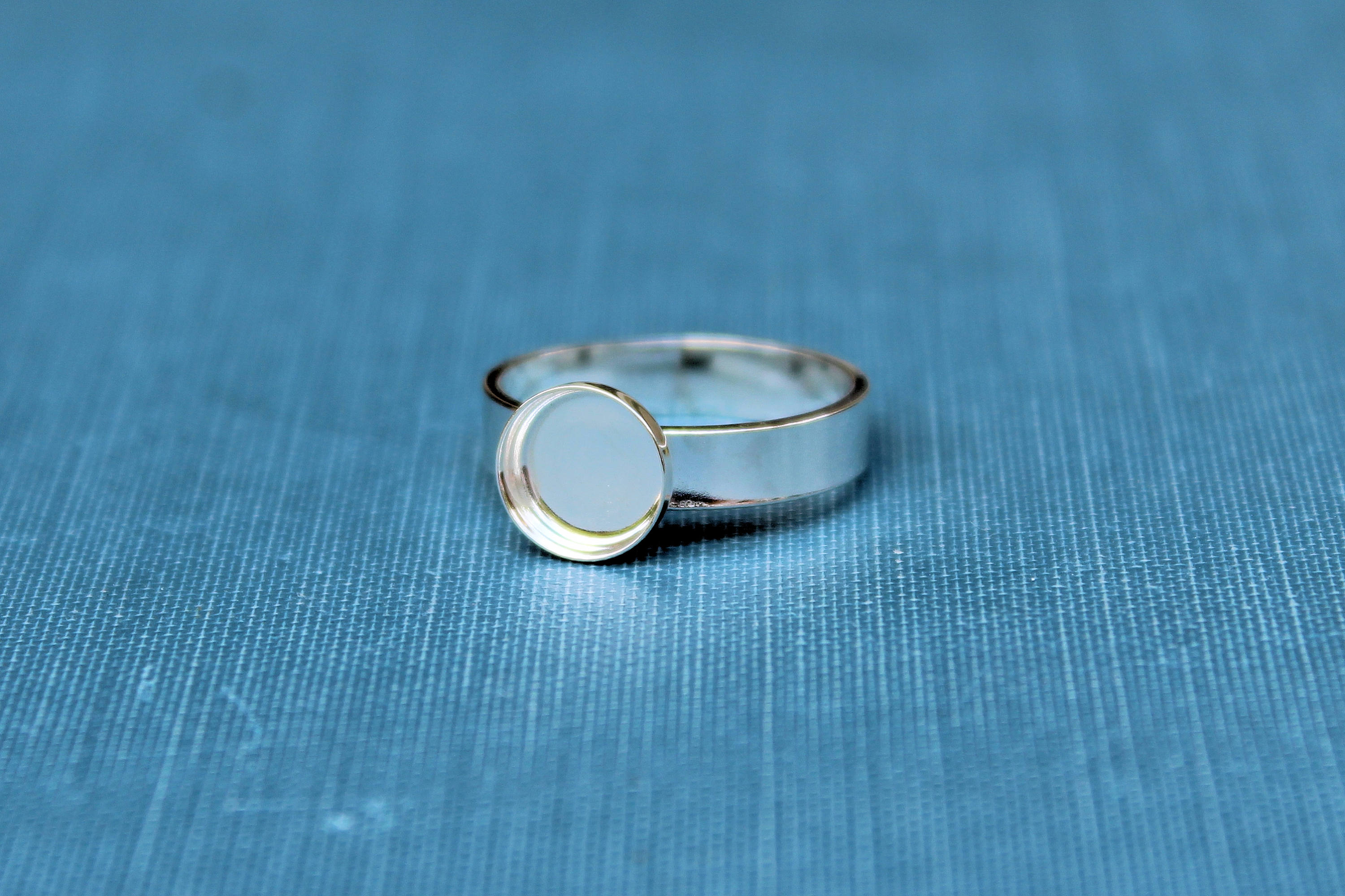 8mm Bezel Cup Ring blank Style #4, Round Cabochon, Glue Pad Breast Milk, DIY jewelry supplies, build your ring, wholesale jewelry, diy ring