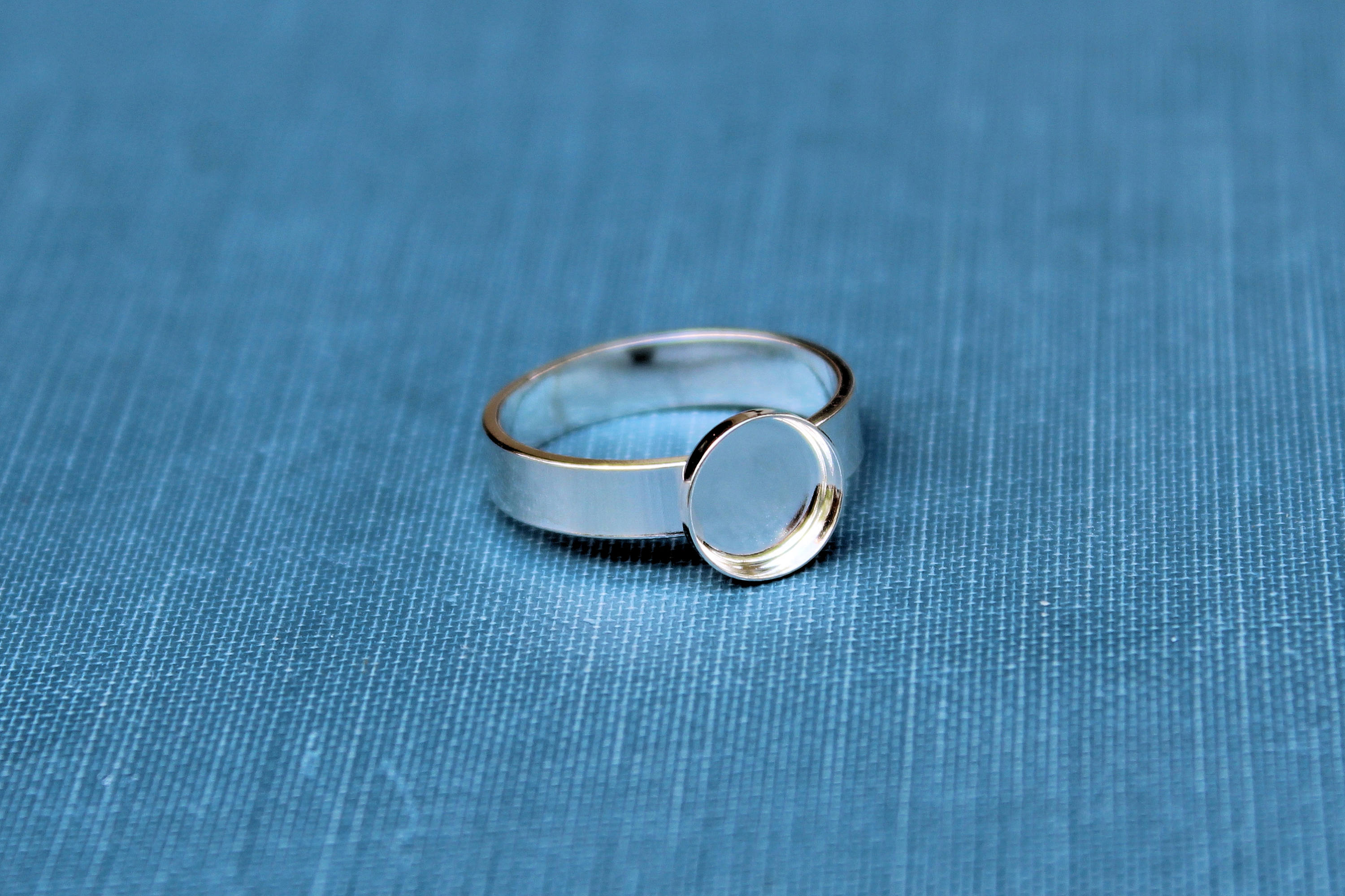 8mm Bezel Cup Ring blank Style #4, Round Cabochon, Glue Pad Breast Milk, DIY jewelry supplies, build your ring, wholesale jewelry, diy ring