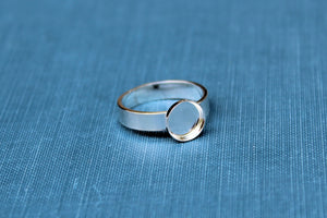 8mm Bezel Cup Ring blank Style #4, Round Cabochon, Glue Pad Breast Milk, DIY jewelry supplies, build your ring, wholesale jewelry, diy ring