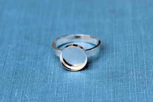 16mm Bezel Cup Ring blank Style #3, Round Cabochon, Glue Pad Breast Milk, DIY jewelry supplies, build your ring, wholesale jewelry, diy ring
