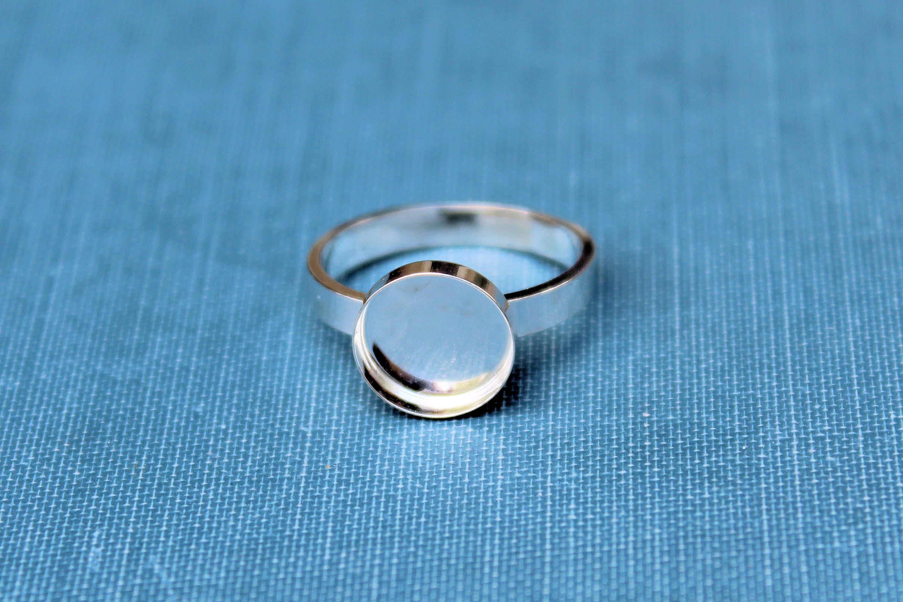 12mm Bezel Cup Ring blank Style #3, Round Cabochon, Glue Pad Breast Milk, DIY jewelry supplies, build your ring, wholesale jewelry, diy ring