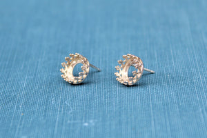 10mm Crown Earring Blanks, Blank Stud Setting, Wholesale Blanks, Silver Earring, Make Earrings, DIY Jewelry, Silver Blanks, Jewelry Supplies
