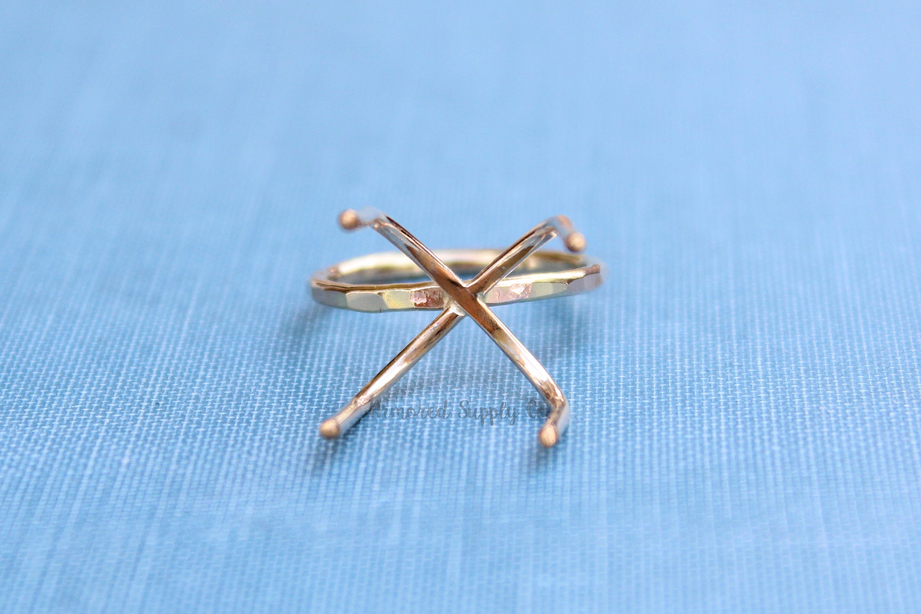 Gold Filled 4 Prong Raw Stone Ring, Claw Prong Ring Blank, Wholesale Ring, Gold Band Ring, DIY Jewelry, Rose Gold Blank, Jewelry Supplies