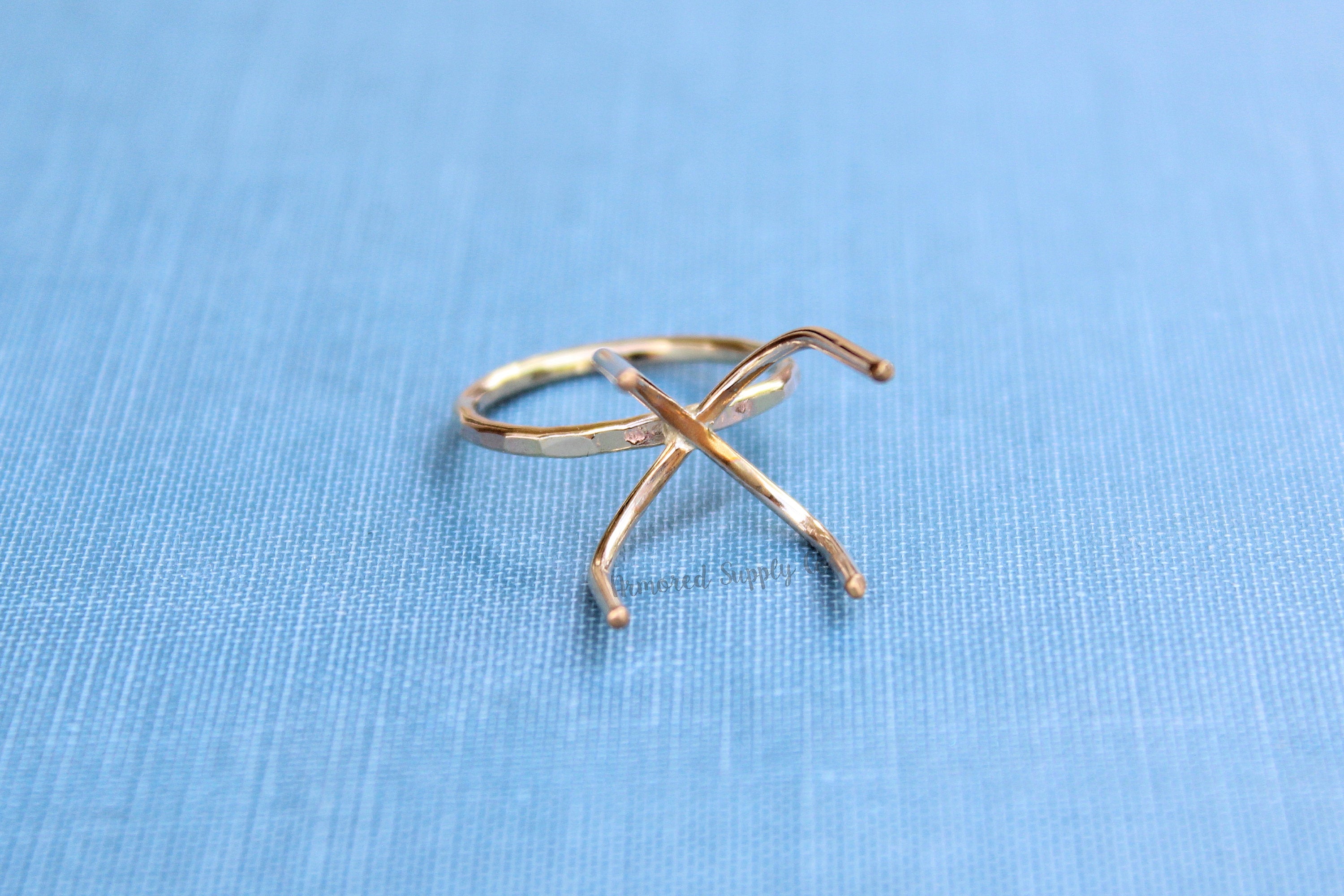 Gold Filled 4 Prong Raw Stone Ring, Claw Prong Ring Blank, Wholesale Ring, Gold Band Ring, DIY Jewelry, Rose Gold Blank, Jewelry Supplies