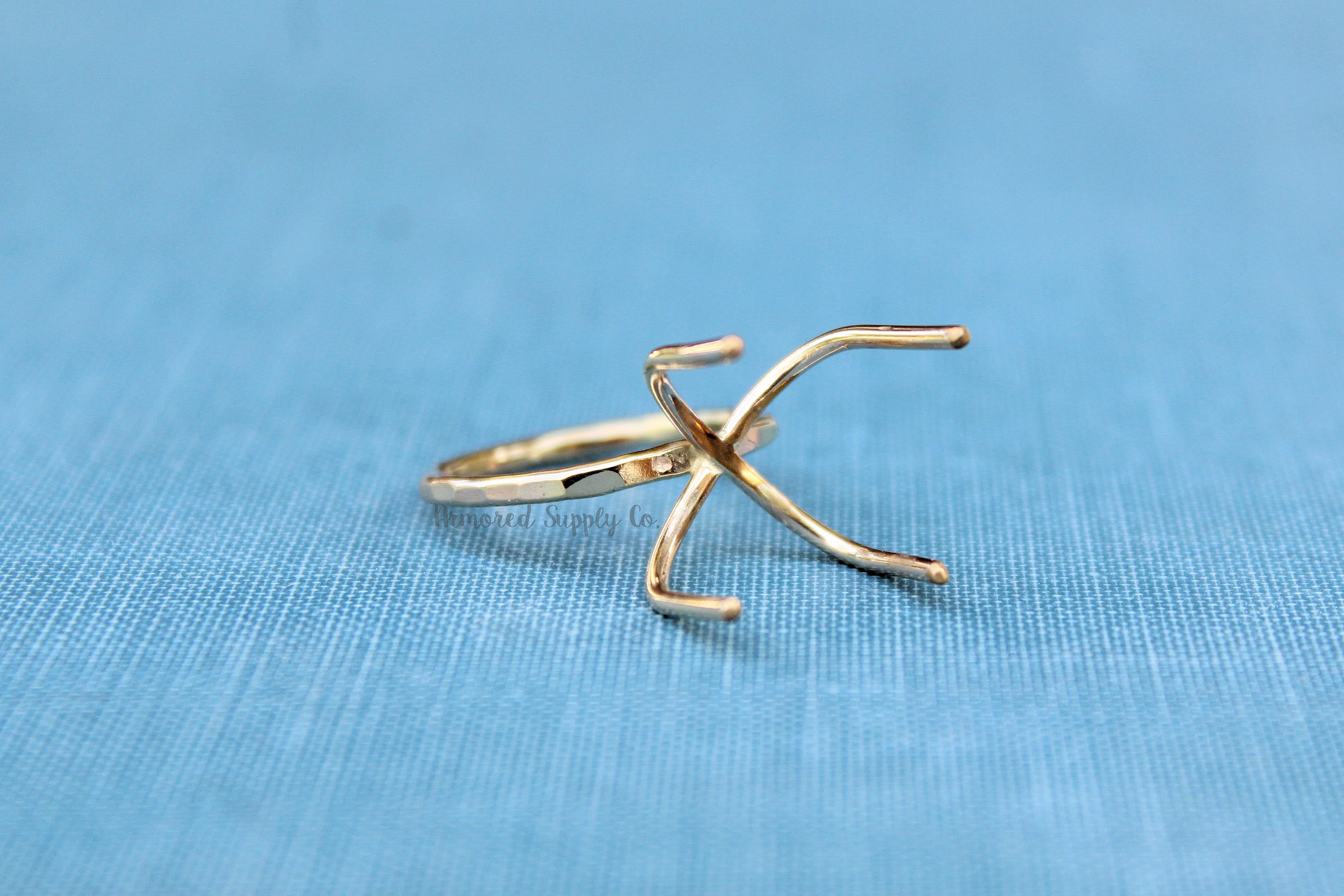 Gold Filled 4 Prong Raw Stone Ring, Claw Prong Ring Blank, Wholesale Ring, Gold Band Ring, DIY Jewelry, Rose Gold Blank, Jewelry Supplies