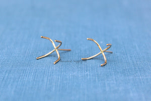 Gold Claw Prong Raw Stone Stud Earring Blanks, 4 Prong Setting, Wholesale Blanks, Gold Raw Stones, DIY Jewelry, Blanks, Jewelry Supplies