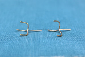 Gold Claw Prong Raw Stone Stud Earring Blanks, 3 Prong Setting, Wholesale Blanks, Gold Raw Stones, DIY Jewelry, Blanks, Jewelry Supplies
