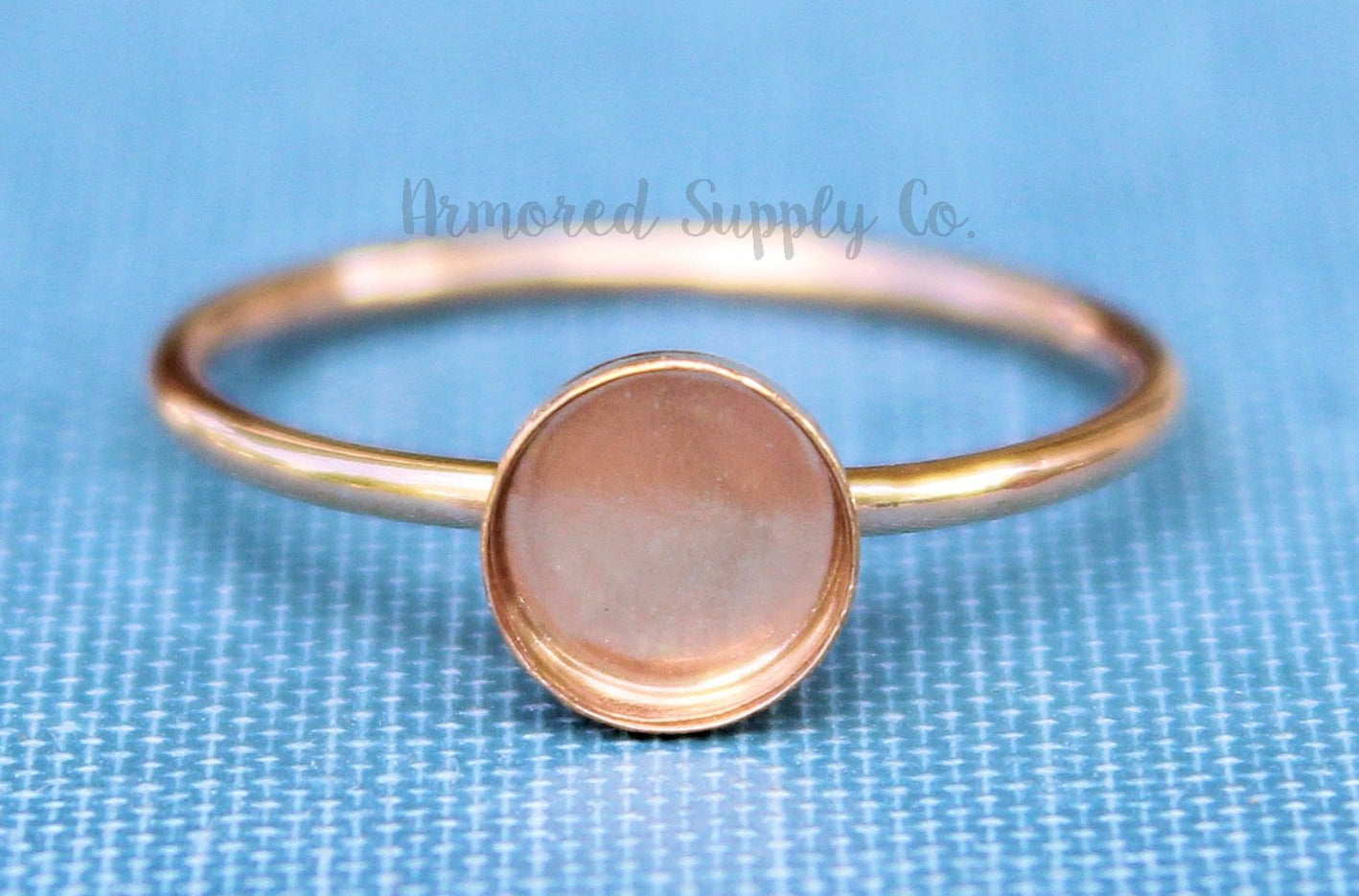 Rose Gold Filled 6mm Bezel Cup Ring blank, Round Cabochon, Breast Milk, DIY jewelry supplies, build your ring, wholesale jewelry, diy ring