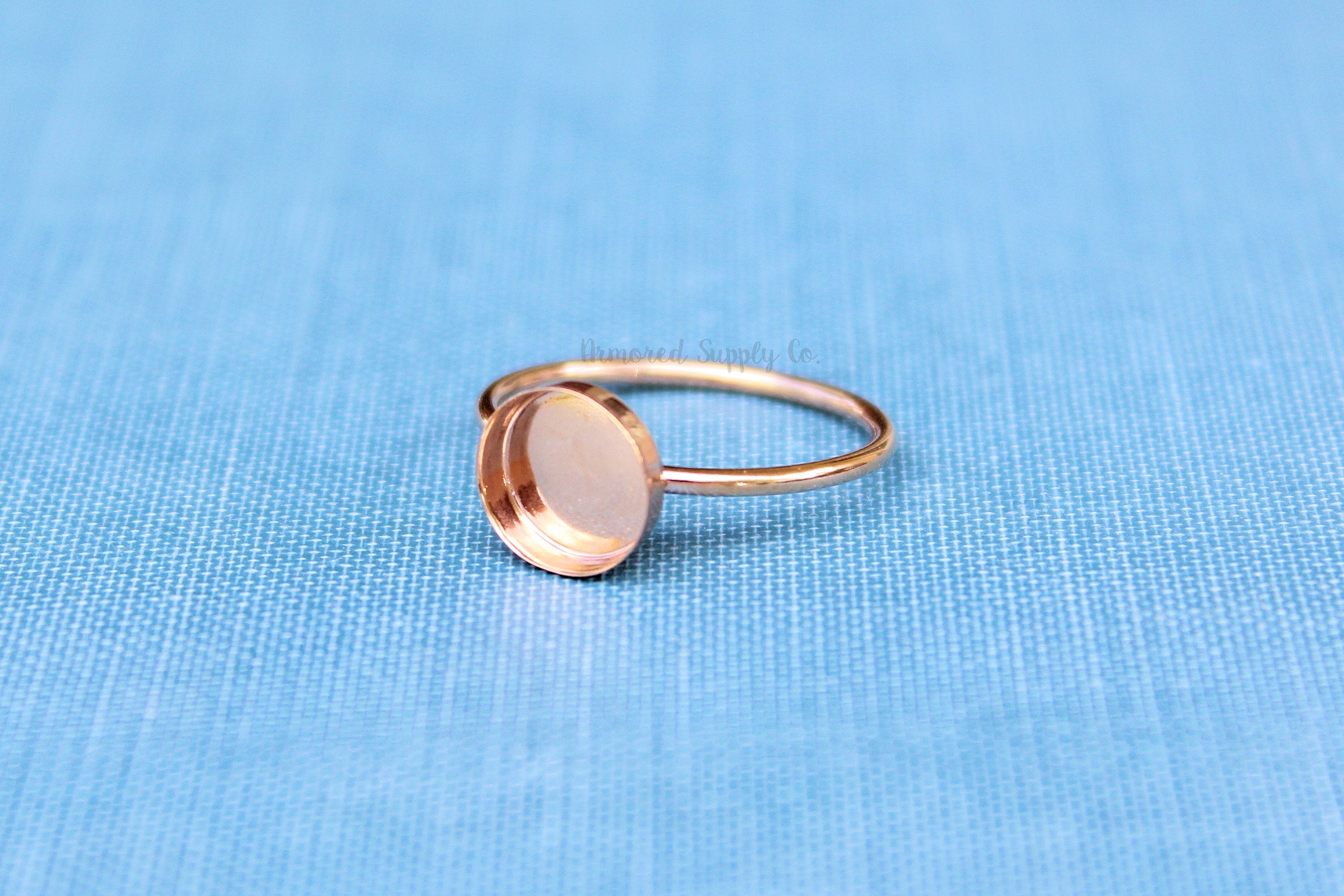 Rose Gold Filled 8mm Bezel Cup Ring blank, Round Cabochon, Breast Milk, DIY jewelry supplies, build your ring, wholesale jewelry, diy ring