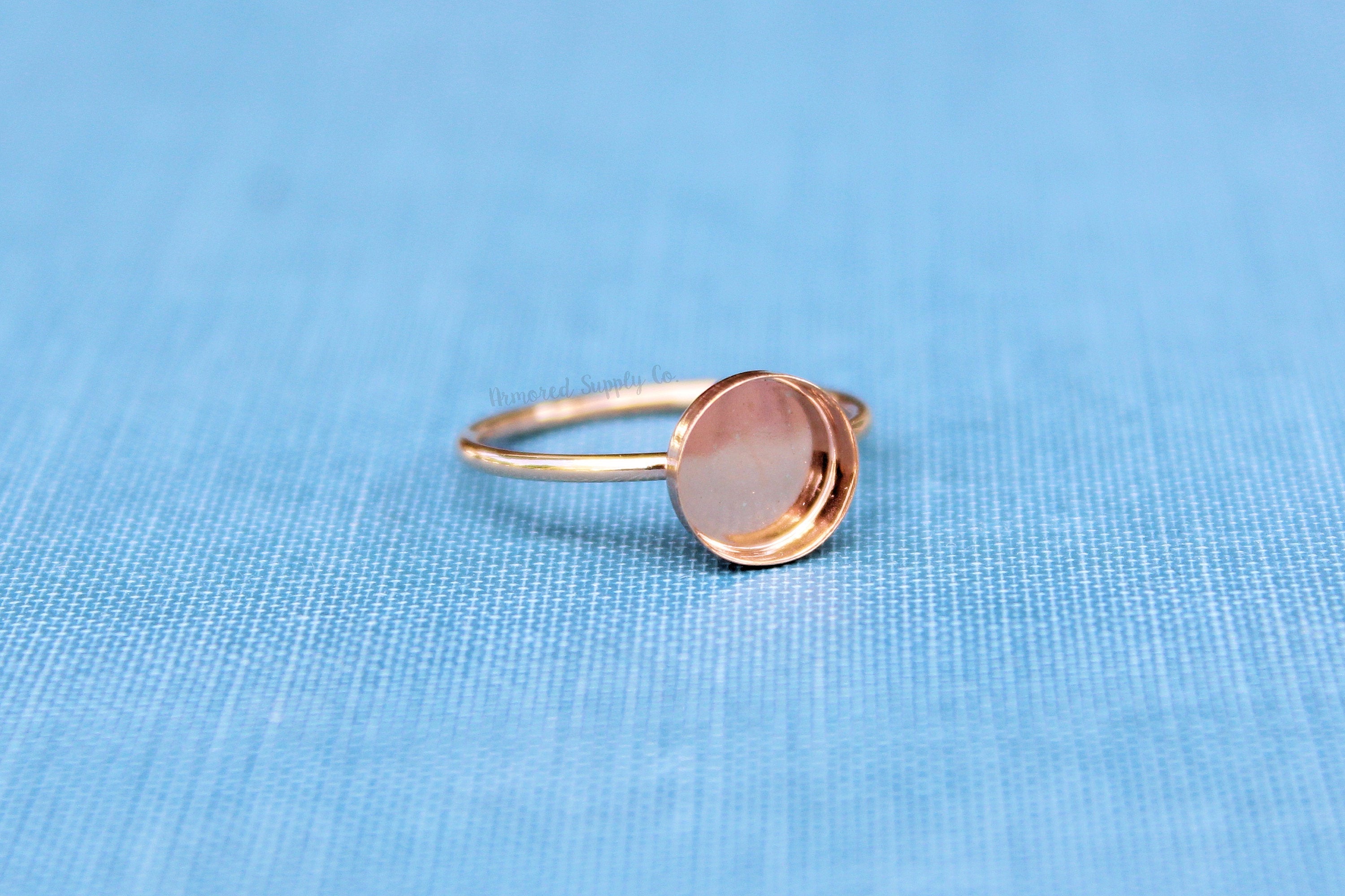 Rose Gold Filled 8mm Bezel Cup Ring blank, Round Cabochon, Breast Milk, DIY jewelry supplies, build your ring, wholesale jewelry, diy ring