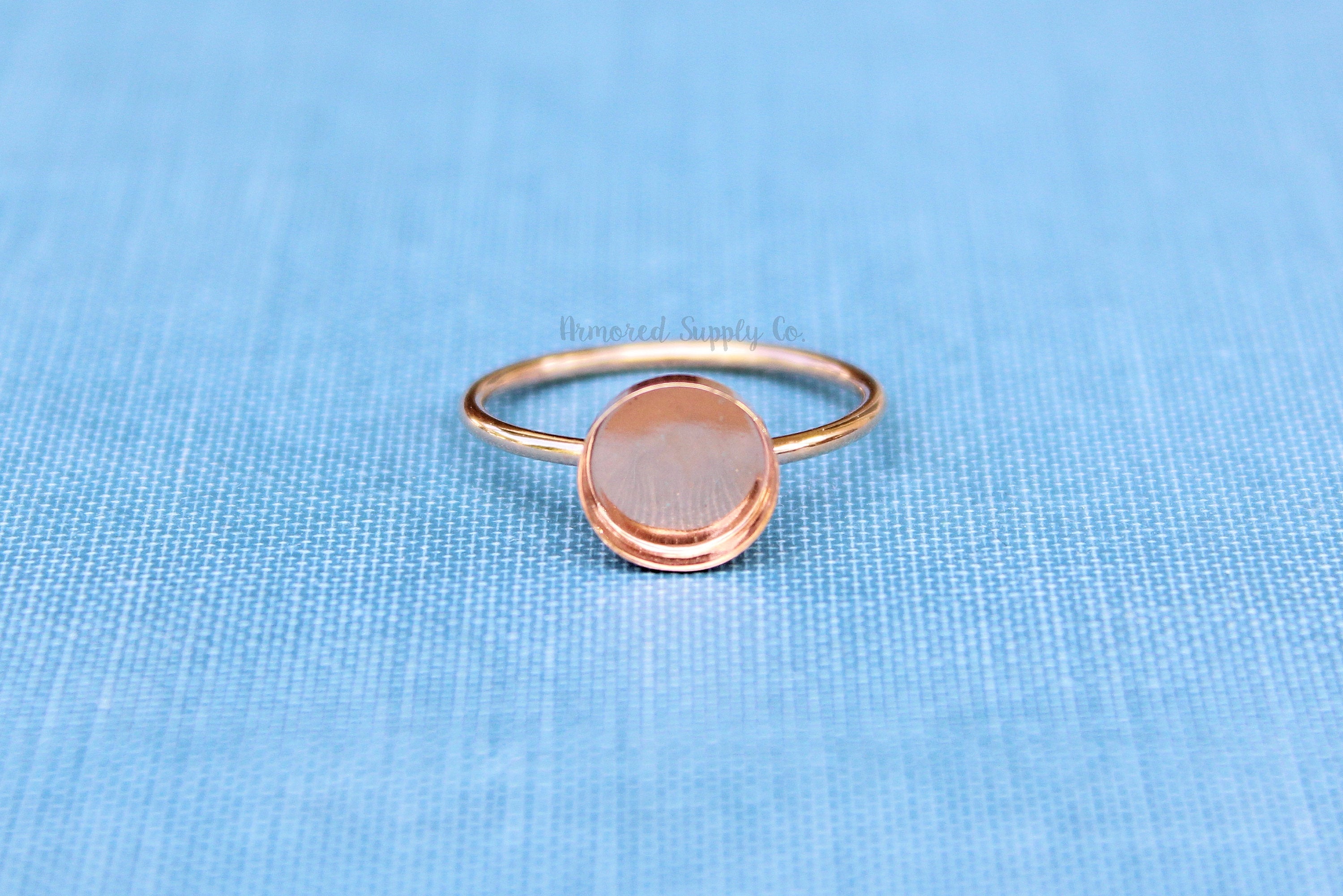 Rose Gold Filled 10mm Bezel Cup Ring blank, Round Cabochon, Breast Milk, DIY jewelry supplies, build your ring, wholesale jewelry, diy ring