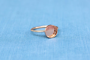 Rose Gold Filled 8mm Bezel Cup Ring blank, Round Cabochon, Breast Milk, DIY jewelry supplies, build your ring, wholesale jewelry, diy ring